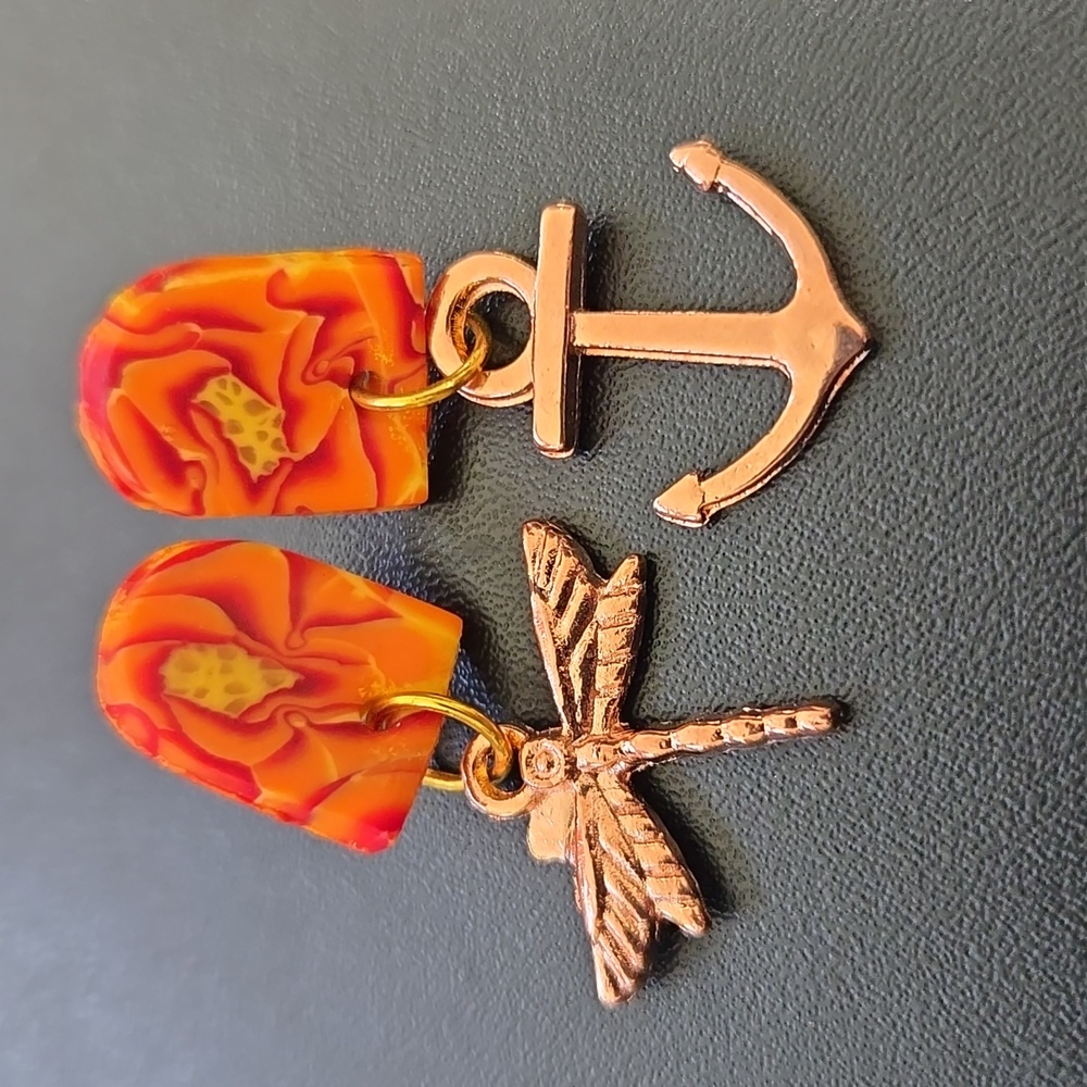 "Swirls of Summer" Handmade Earrings Upcycled Repurpose